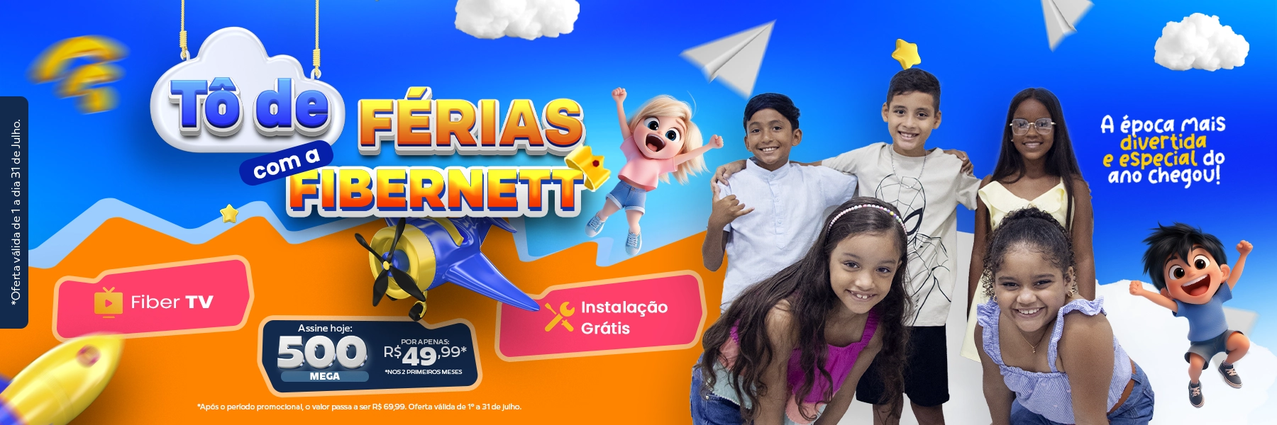 layout mes de férias com crianças